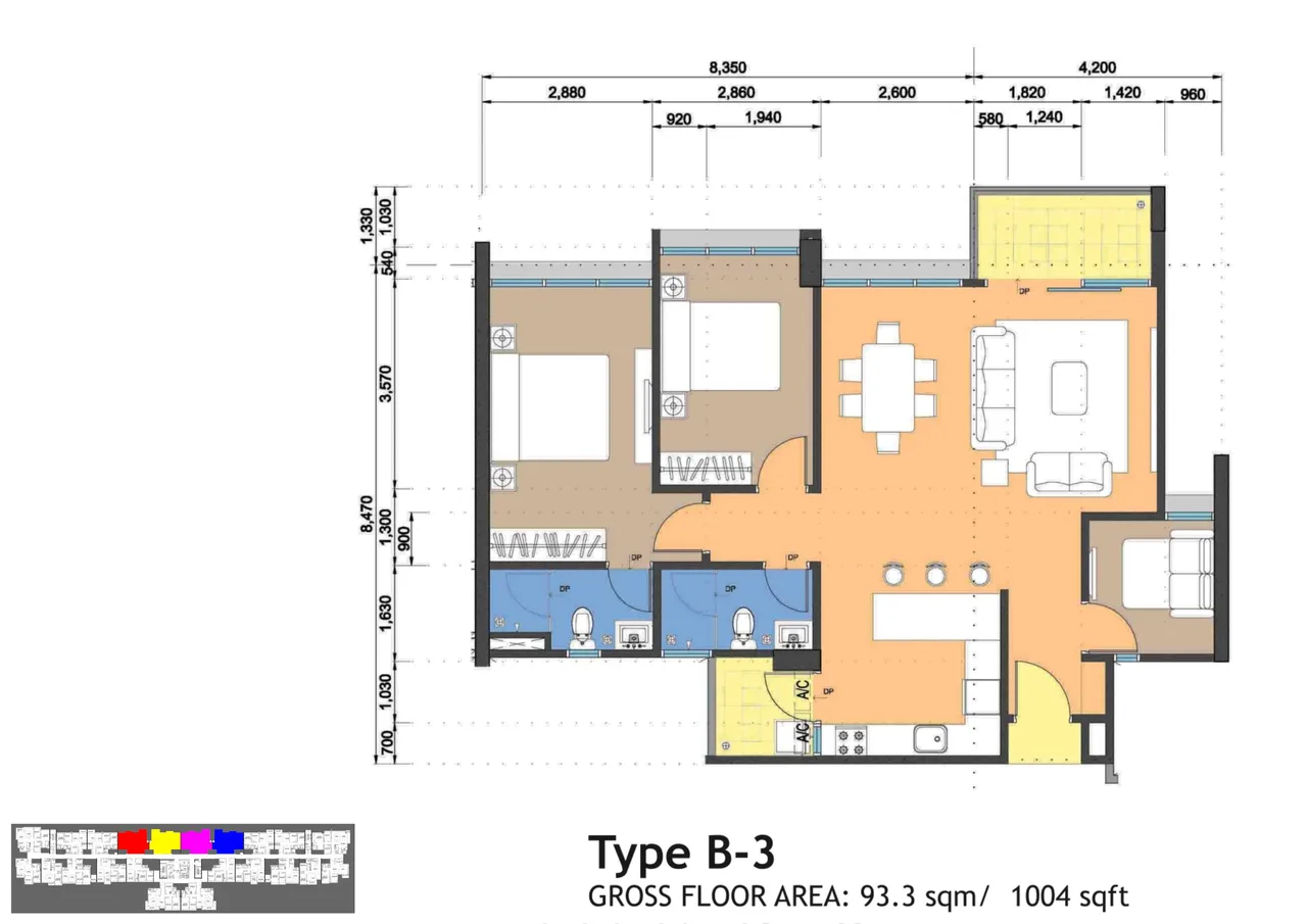 Garden View, 3 bedrooms, Level 13, Jazz 4