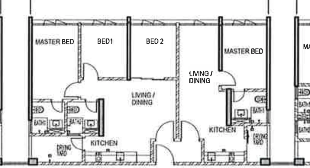 City View, Dual Key 4 Rooms 3 Baths, Tower 3