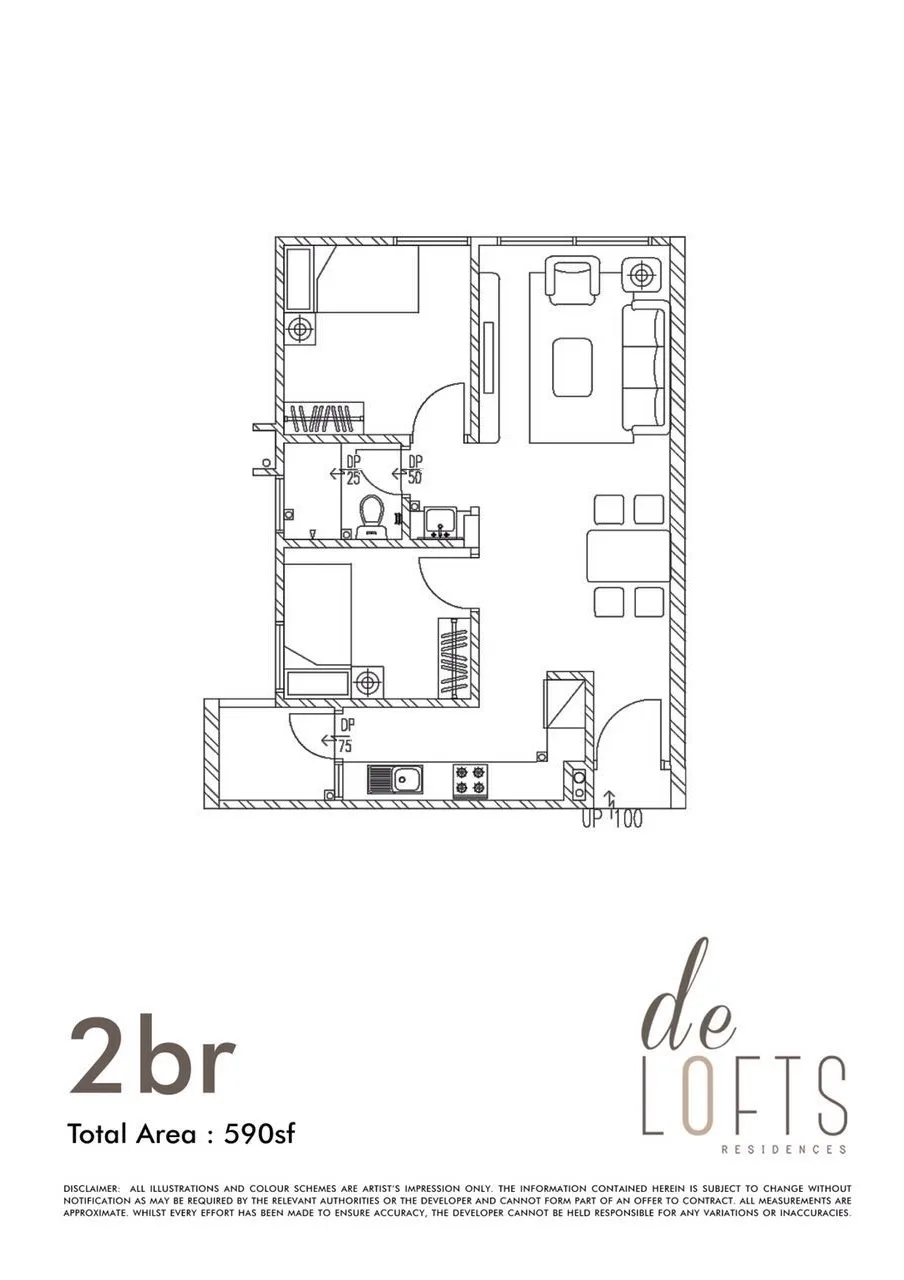 2Bed1Bath, Delofts Emporium, opposite Premier 101