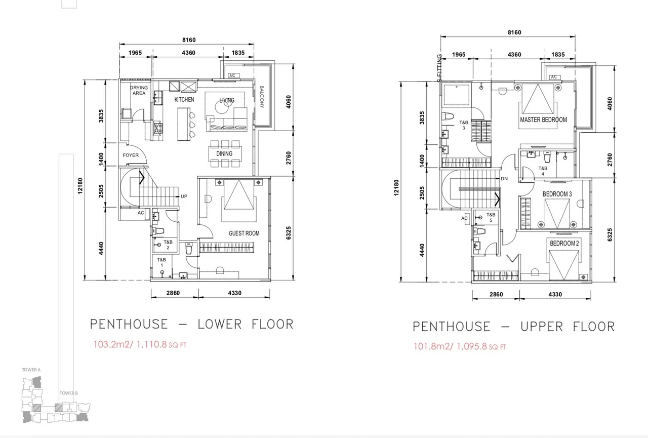 Duplex Penthouse, The Rise Residence at Jalan Hup Kee