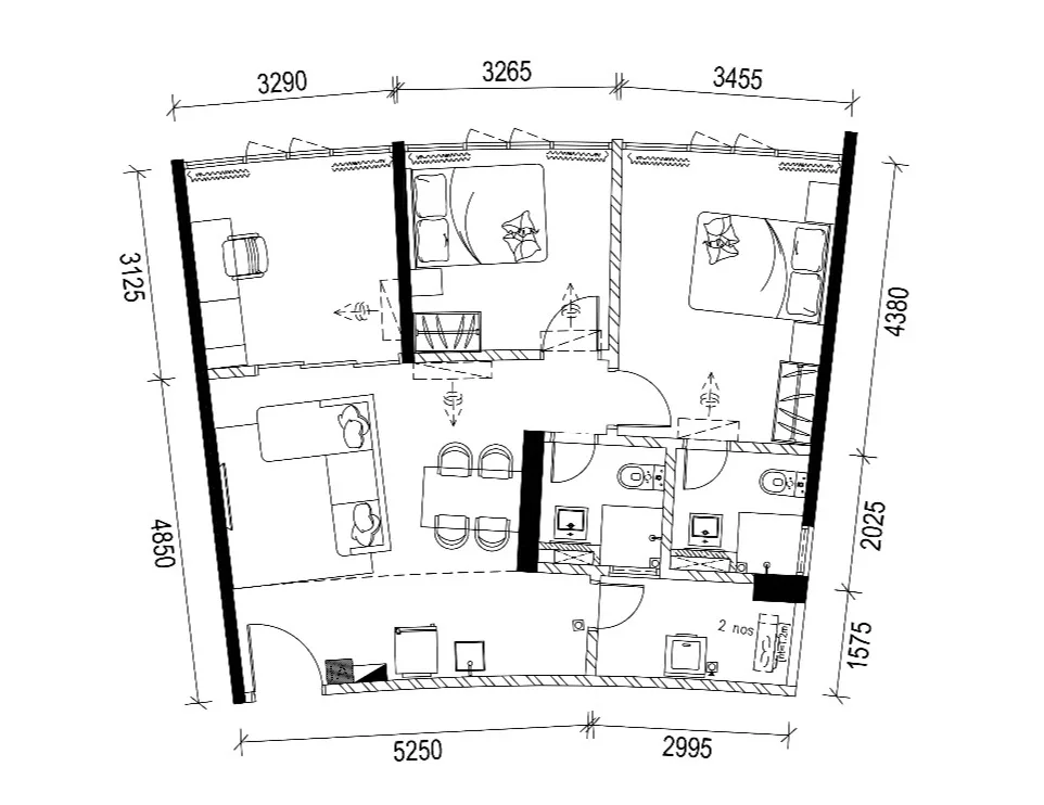 City View, Type 2BR+S, Lift Level 15, Tower MG