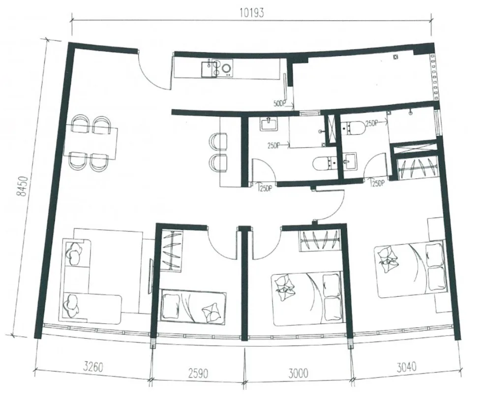 Corner 3 bed, Level 7, Tower 1 Milano 8