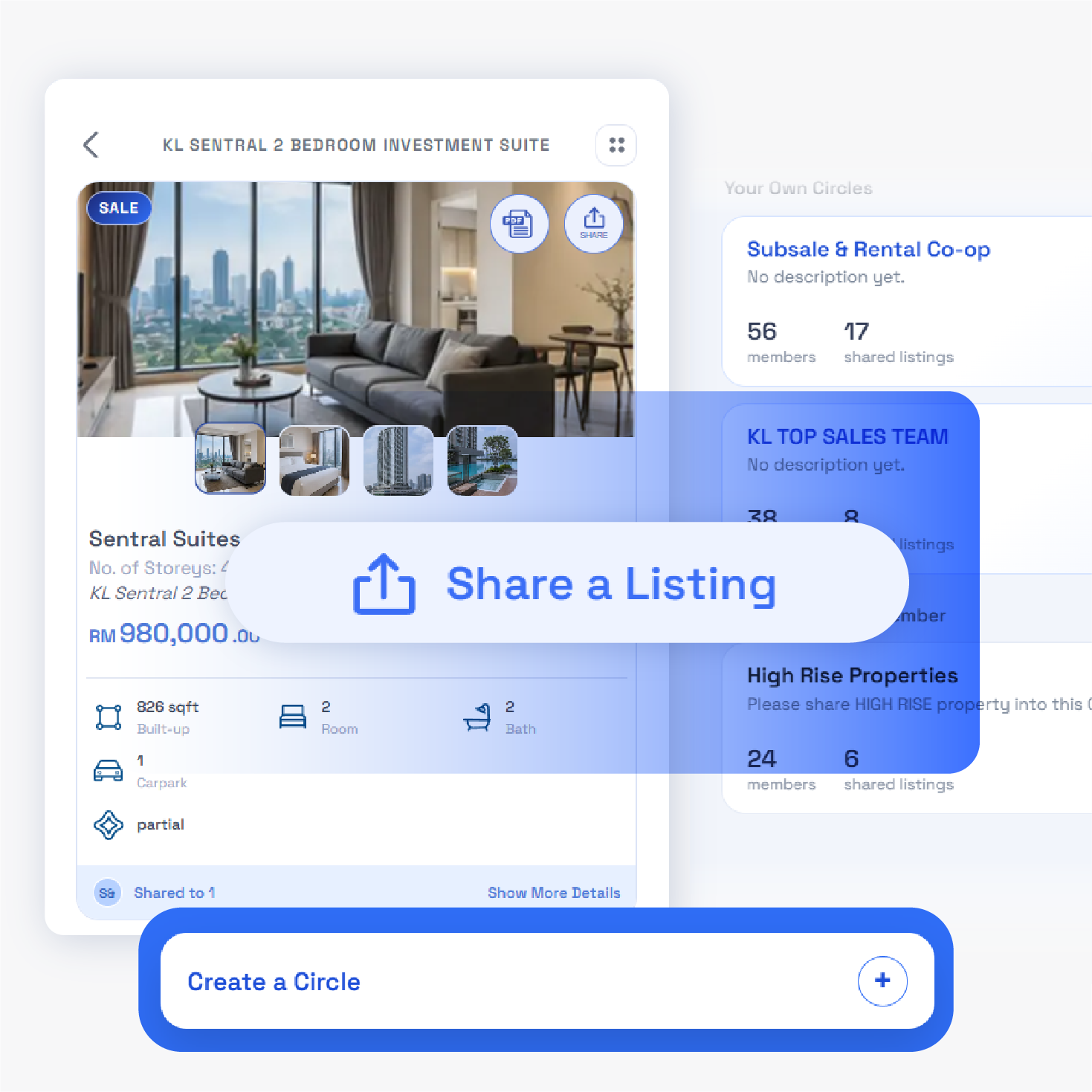 iAgentMY Circles collaboration interface