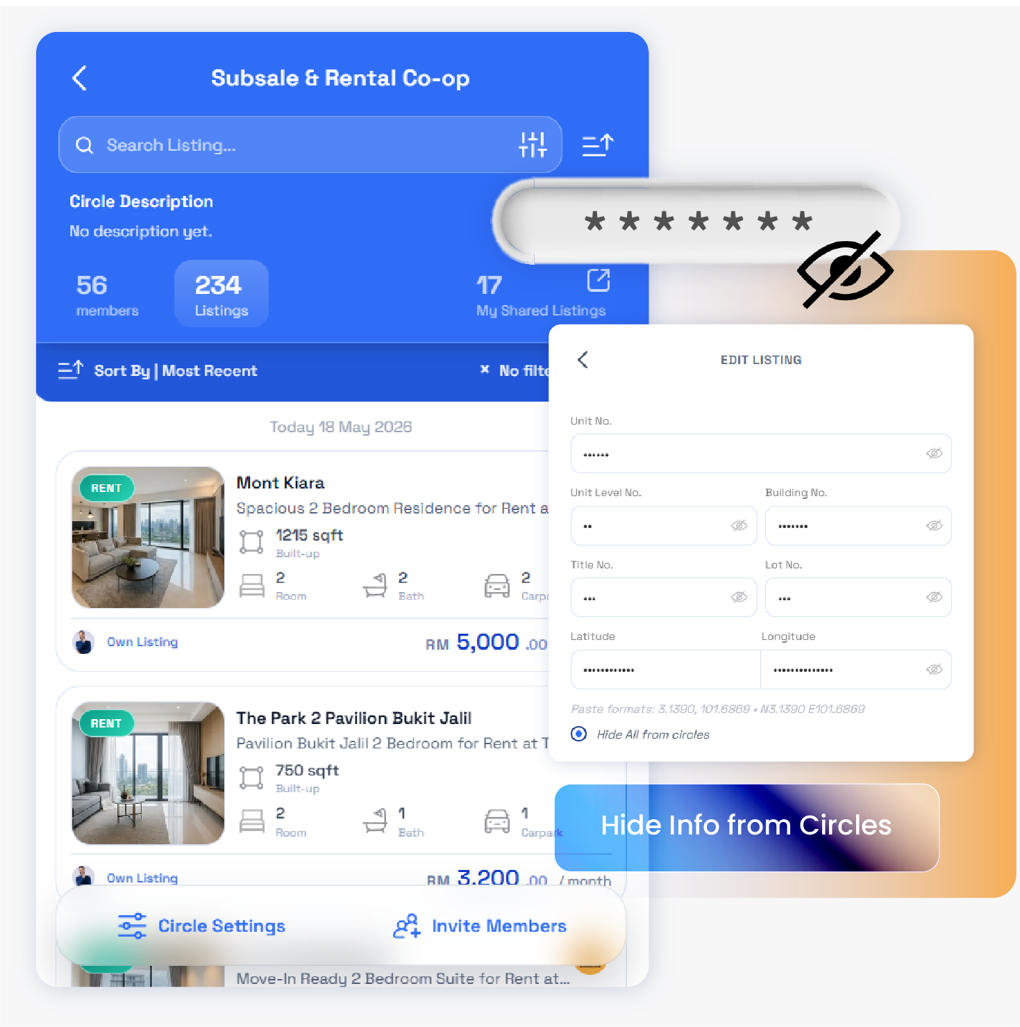 iAgentMY Circles collaboration interface