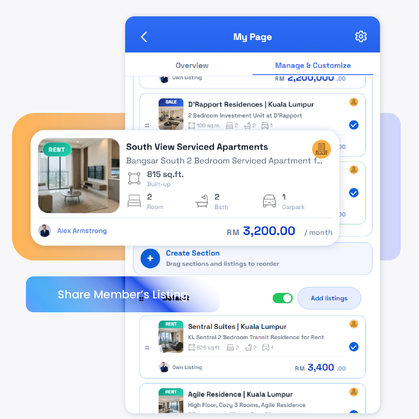 iAgentMY personal property page interface